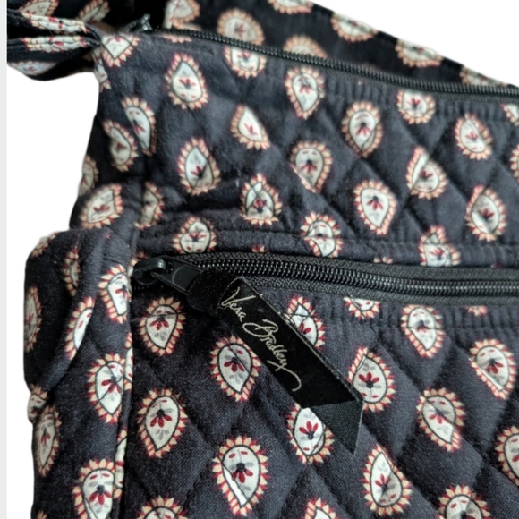 Vera Bradley Classic Black Paisley Shoulder Bag & Cosmetic Bag Set - Picture 3 of 10